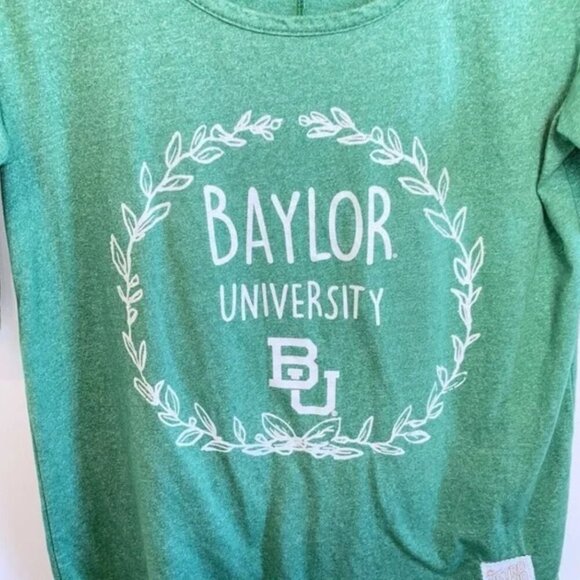 Baylor | Retro Brand Green Scoop Neck 3/4 Sleeve Tee XS - Picture 4 of 4